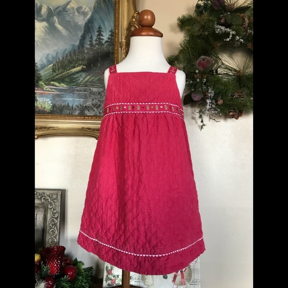 Baby Pink Gingerbread Man Holiday Dress